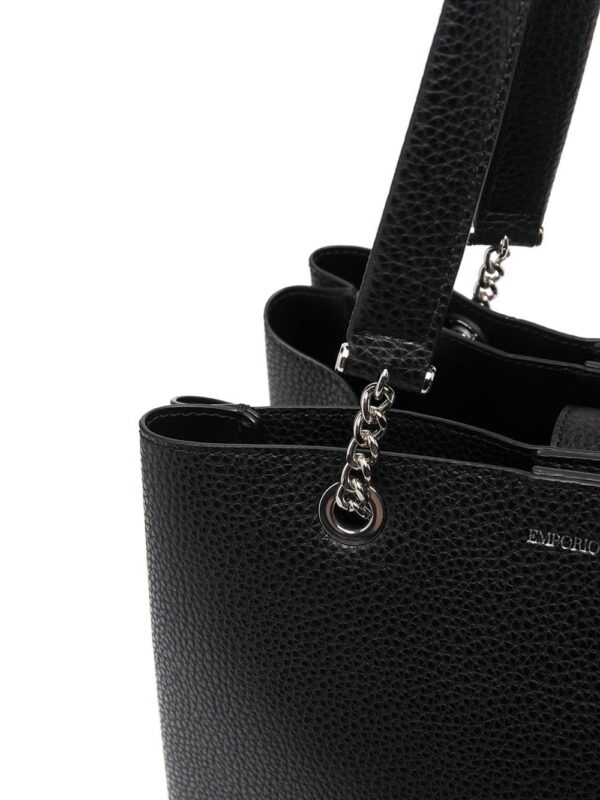 Emporio Armani pebbled-effect logo-plaque tote bag - Image 4