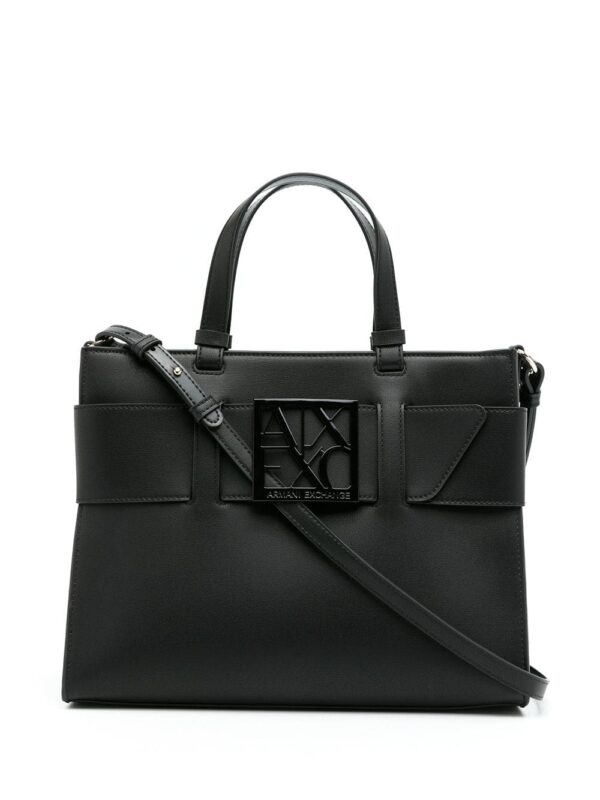 Armani Exchange logo belt-strap tote bag