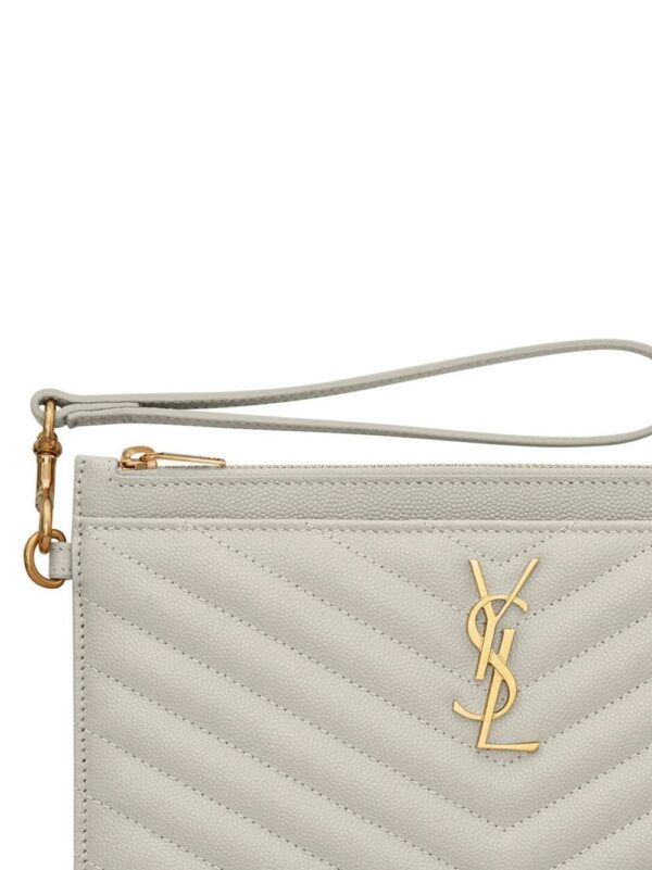 Saint Laurent  monogram quilted clutch bag - Image 4