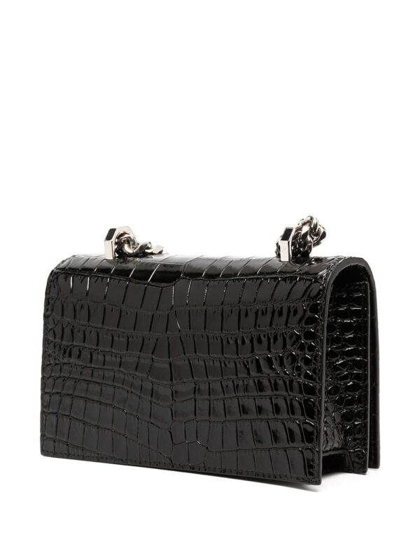 Alexander McQueen mini Jewelled crocodile-embossed satchel - Image 3