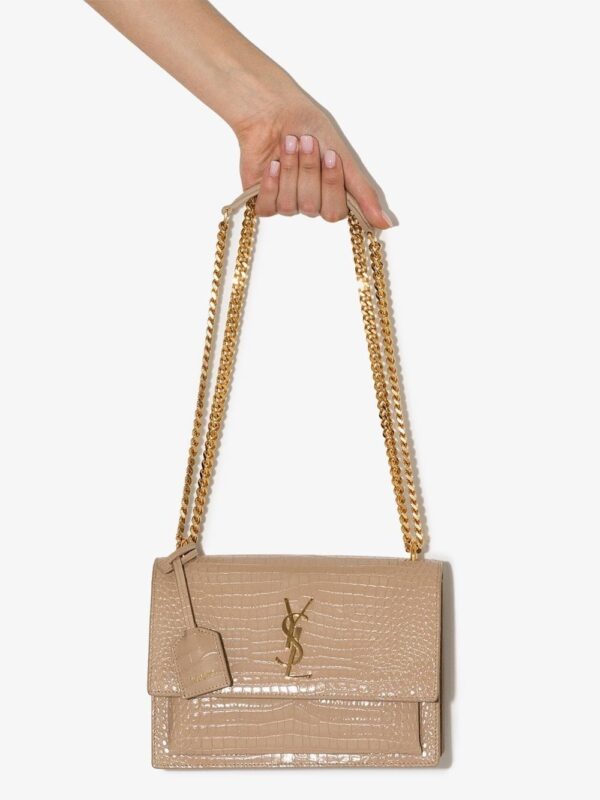 Saint Laurent Sunset medium crocodile embossed bag - Image 4