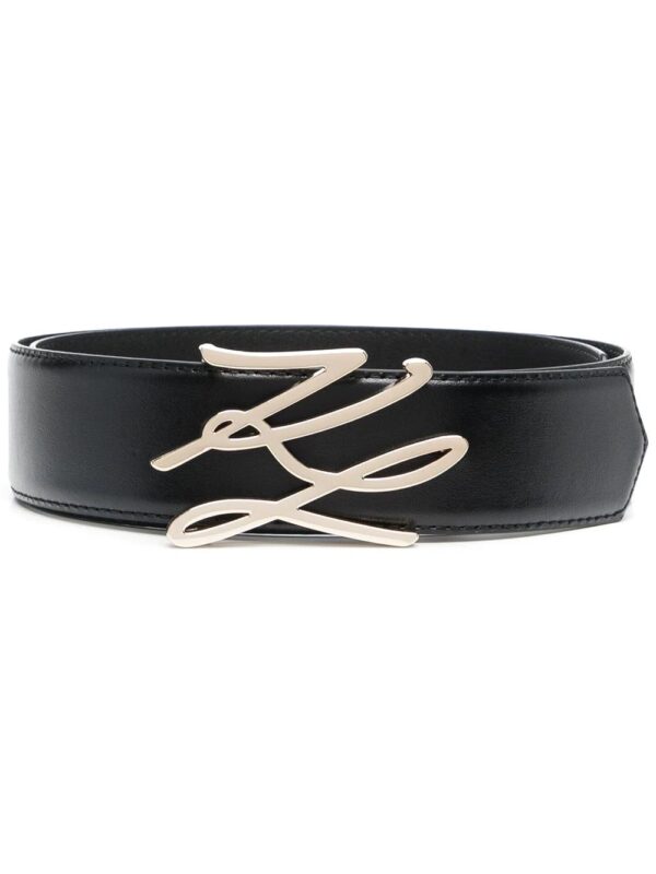 Karl Lagerfeld  logo-plaque leather belt