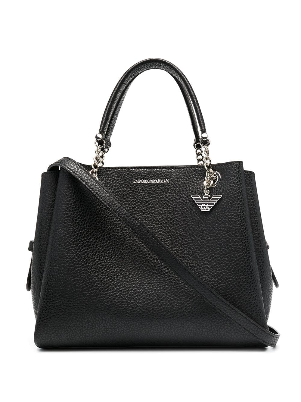 Emporio Armani pebbled effect chain strap tote bag