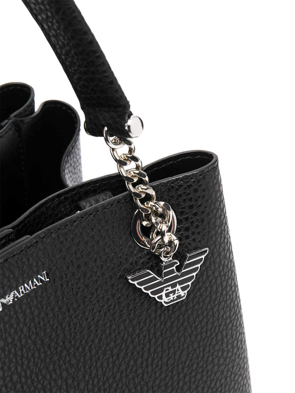 Emporio Armani pebbled effect chain strap tote bag - Image 5