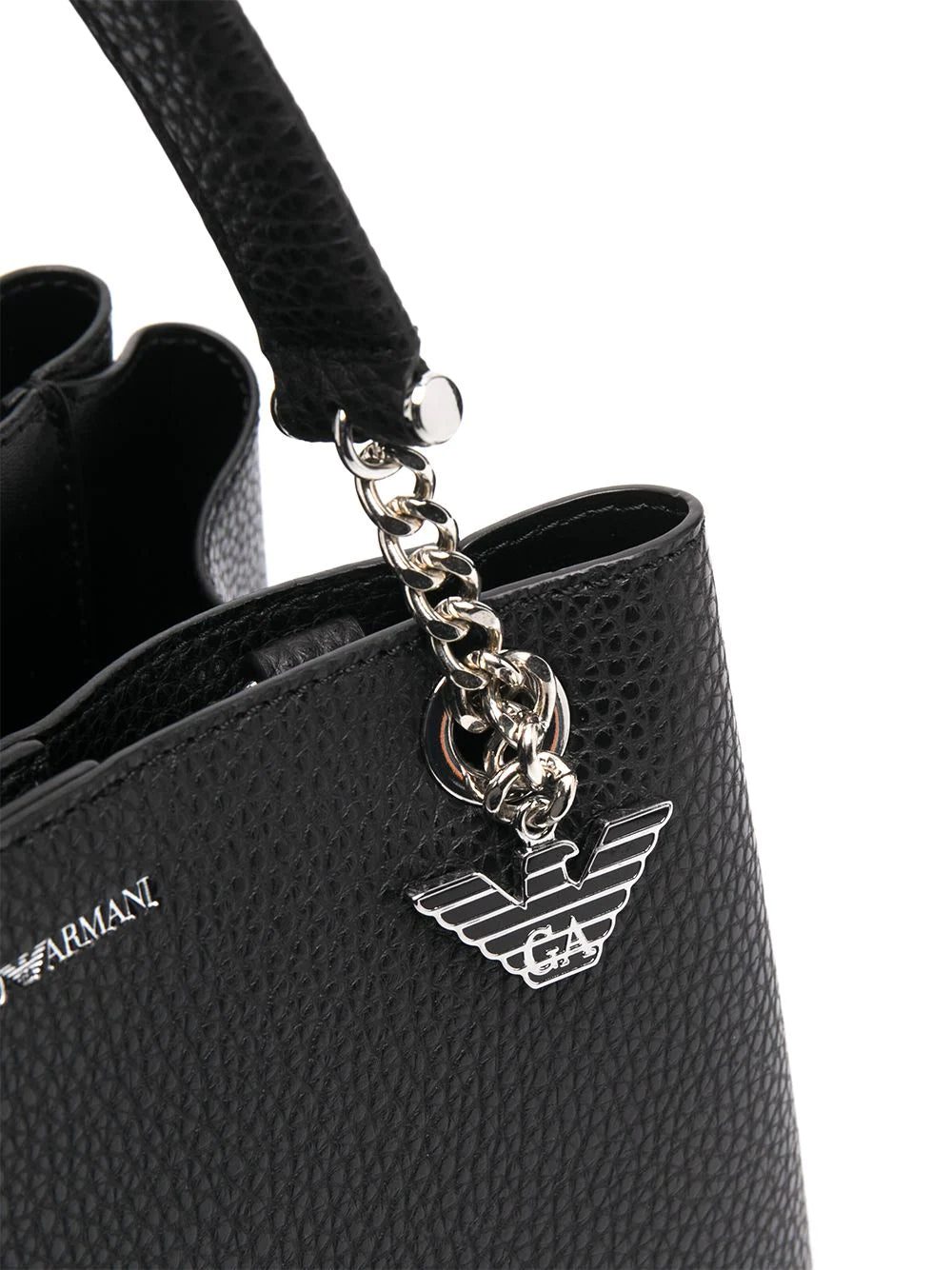 Emporio Armani pebbled effect chain strap tote bag - Image 3