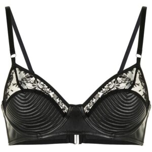 Fleur Du Mal Bebe lace-embellished vegan leather bra