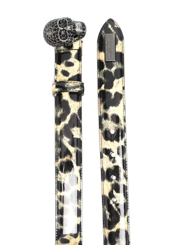 Philipp Plein  leopard-print leather belt - Image 2