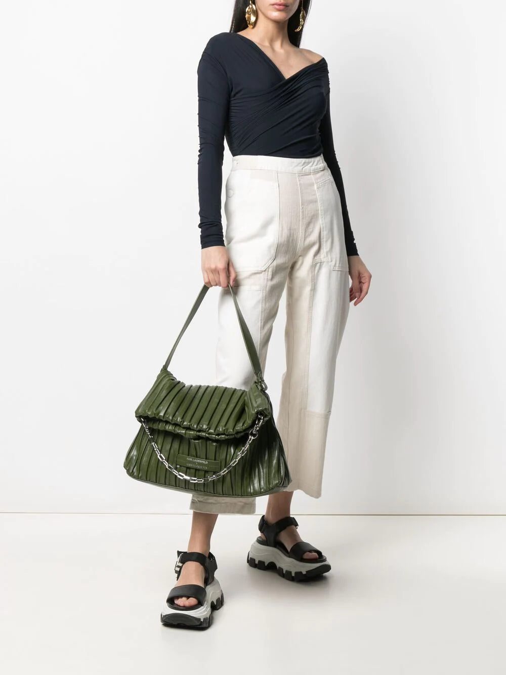 Karl Lagerfeld x Amber Valletta pleated folded tote bag - Image 2