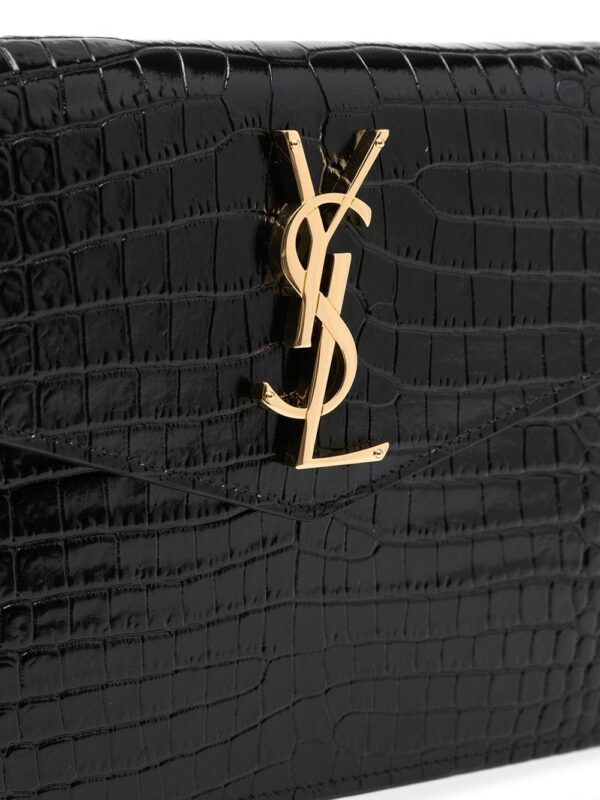 Saint Laurent Uptown crocodile-embossed pouch - Image 4