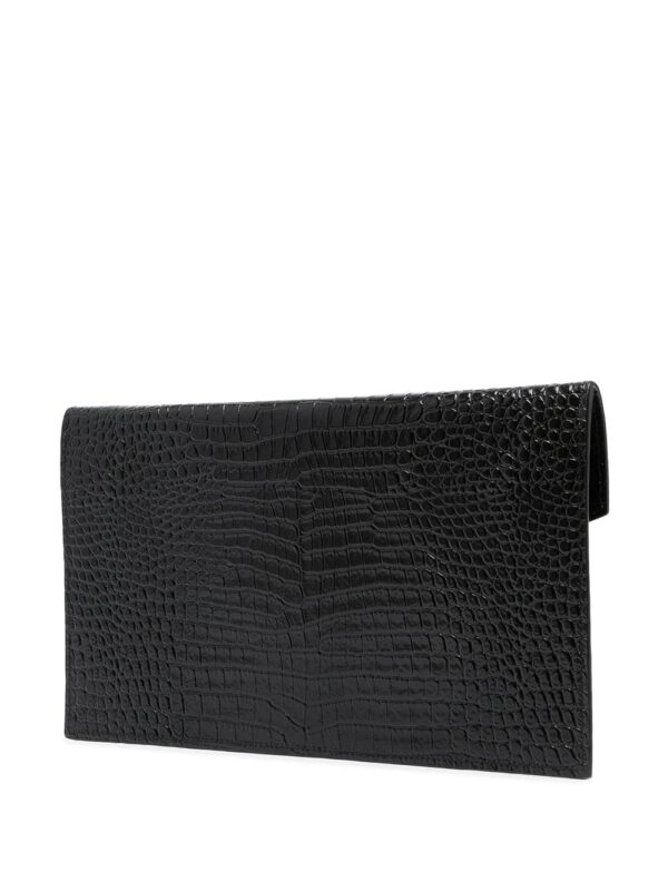 Saint Laurent Uptown crocodile-embossed pouch - Image 3