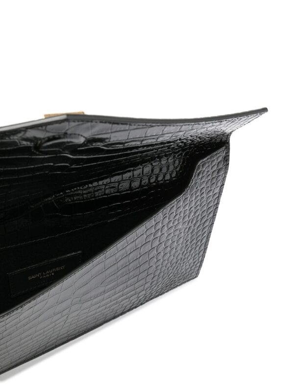 Saint Laurent Uptown crocodile-embossed pouch - Image 5