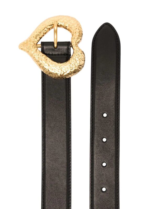 Saint Laurent  grained heart-buckle leather belt - Image 2