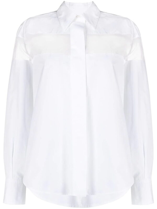 Valentino Garavani  sheer-panel long-sleeve shirt