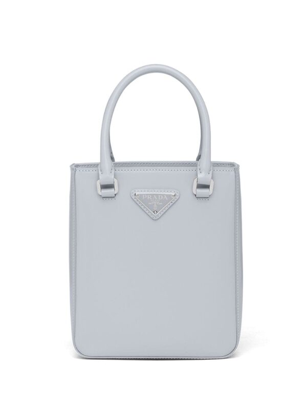 Prada small triangle plaque tote