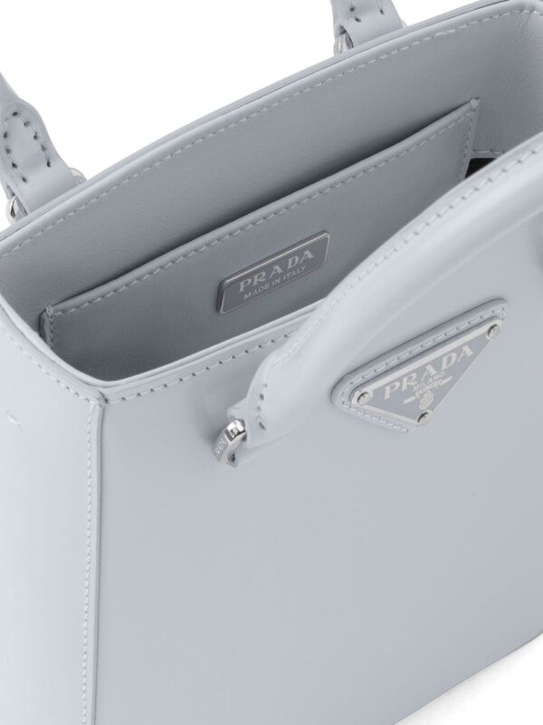 Prada small triangle plaque tote - Image 4