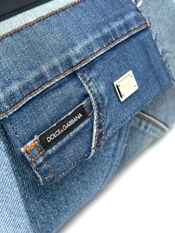 Dolce & Gabbana small Sicily patchwork denim shoulder bag - Image 4