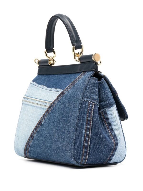 Dolce & Gabbana small Sicily patchwork denim shoulder bag - Image 3