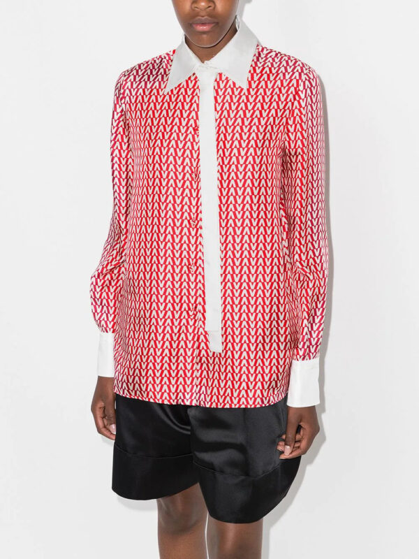 Valentino Garavani  monogram print silk shirt - Image 2