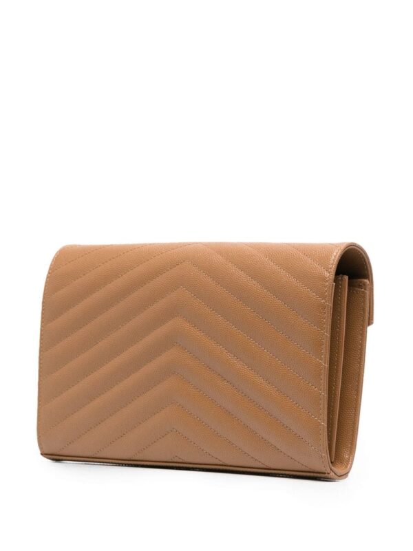 Saint Laurent logo plaque matelassé clutch - Image 4