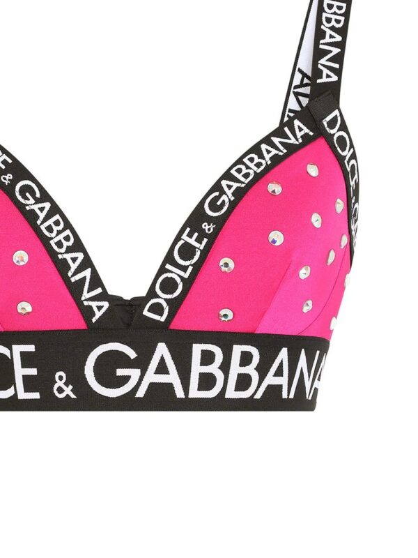 Dolce & Gabbana  sequin embellished logo trim bra top - Image 4
