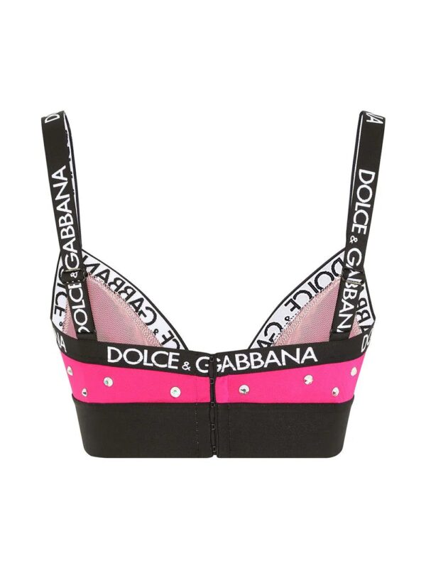 Dolce & Gabbana  sequin embellished logo trim bra top - Image 3
