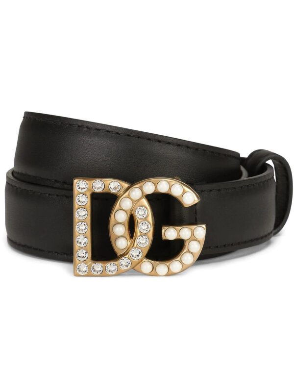 Dolce & Gabbana  logo-plaque studded belt