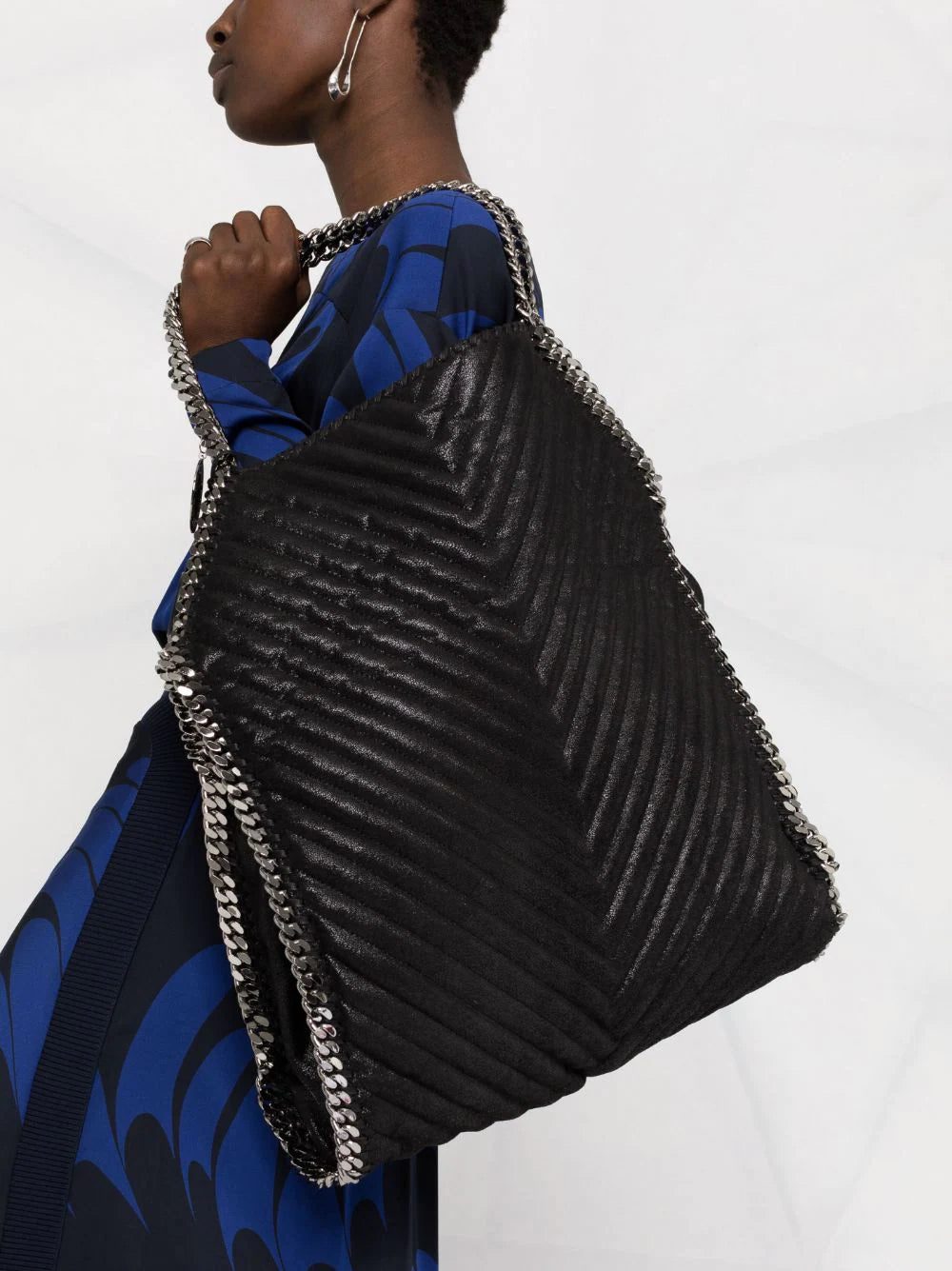 Stella McCartney large Falabella chevron tote bag - Image 3