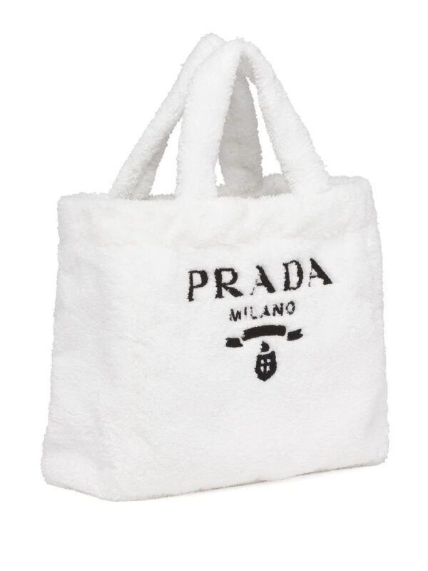 Prada  logo-print terry-cloth tote bag - Image 4
