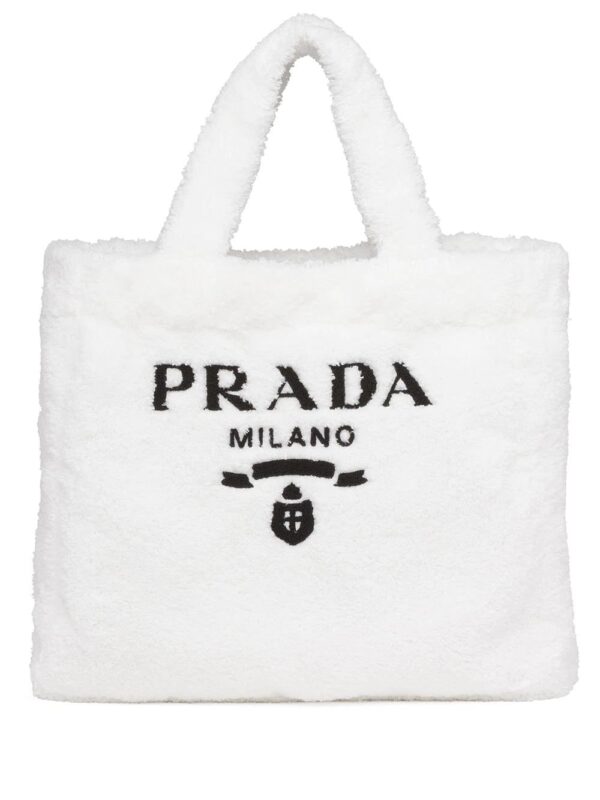 Prada  logo-print terry-cloth tote bag