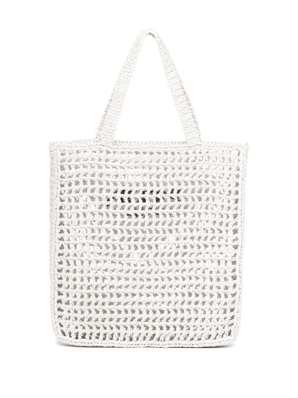 Prada logo-print raffia tote bag - Image 3