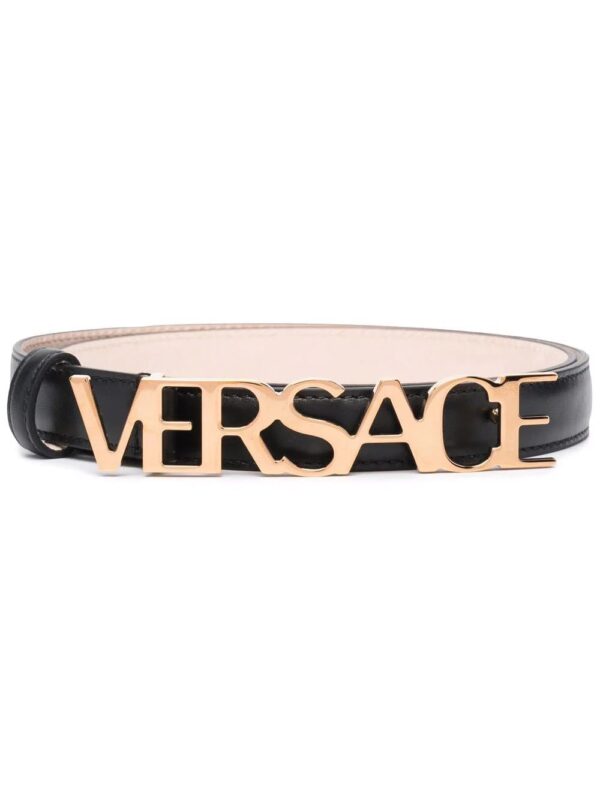 Versace  lettering logo buckle belt