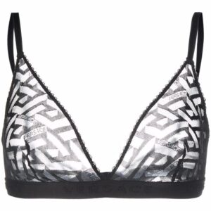 Versace Greca Signature tulle bralette