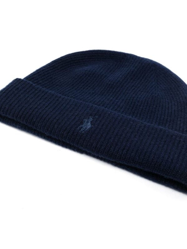 Polo Ralph Lauren Polo logo-embroidered ribbed beanie hat - Image 2
