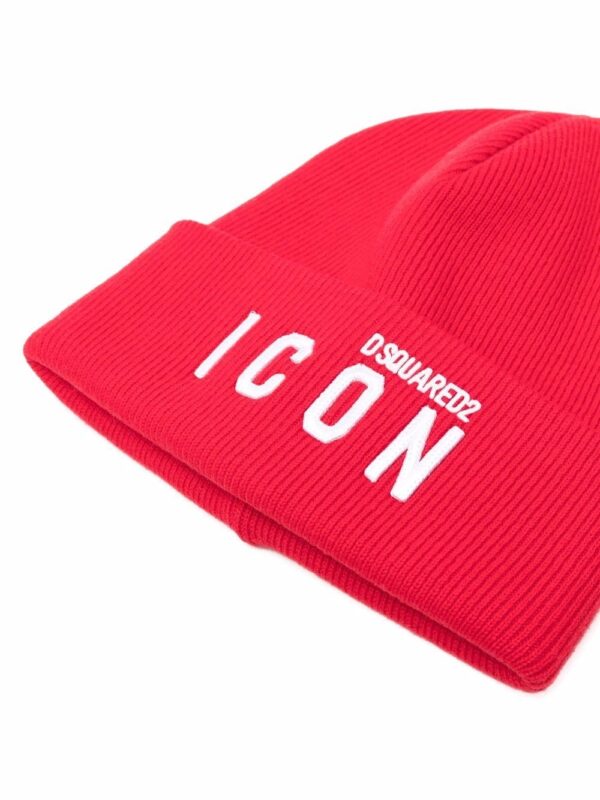 DSQUARED2 Icon logo-embroidered knitted beanie - Image 2