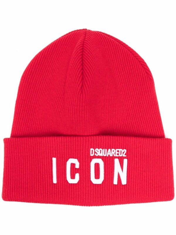 DSQUARED2 Icon logo-embroidered knitted beanie