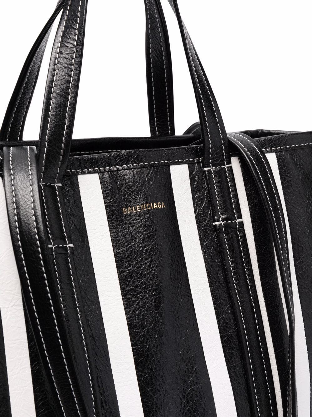 Balenciaga large Barbes East-West striped shopper tote - Image 4