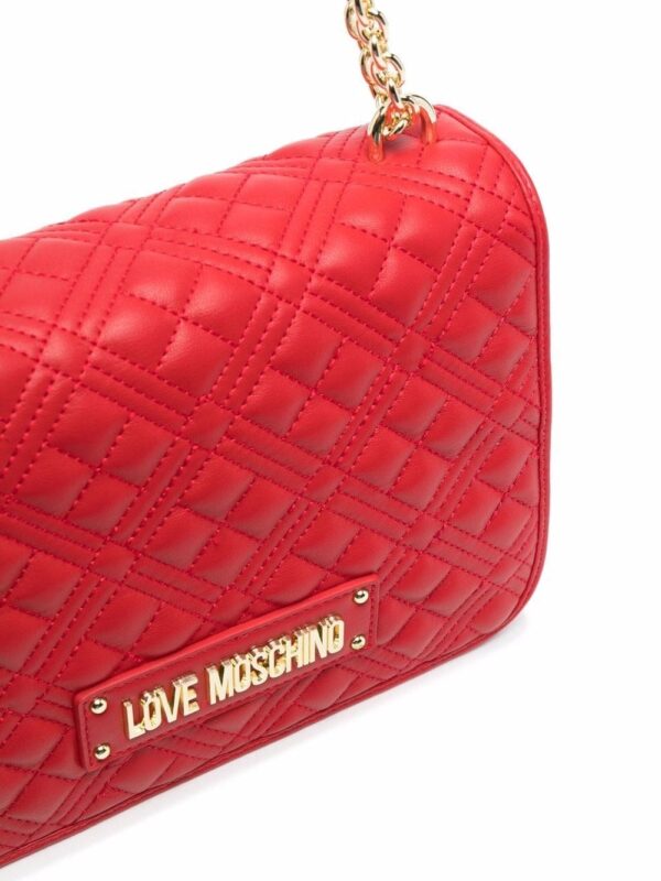 Love Moschino quilted logo-plaque shoulder bag - Image 4