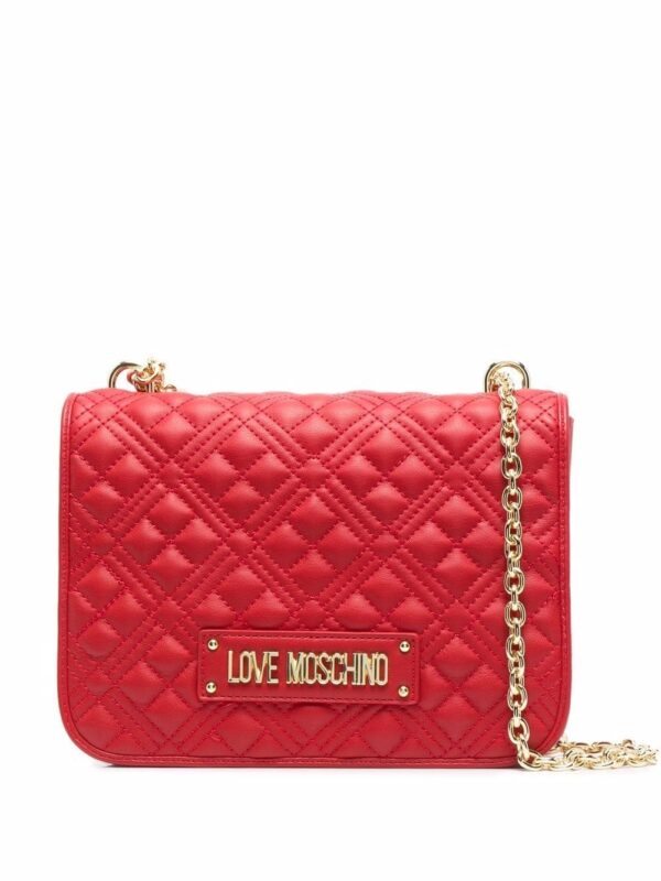Love Moschino quilted logo-plaque shoulder bag