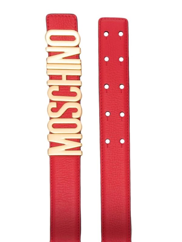 Moschino  logo-plaque leather belt - Image 2