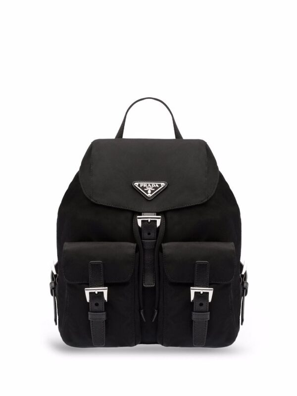 Prada logo-plaque backpack