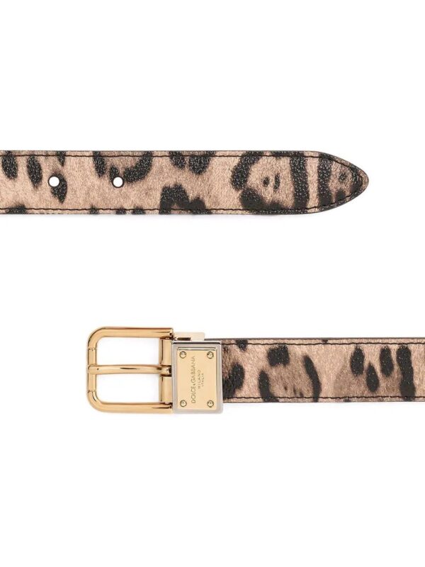 Dolce & Gabbana  leopard-print logo plaque belt - Image 2
