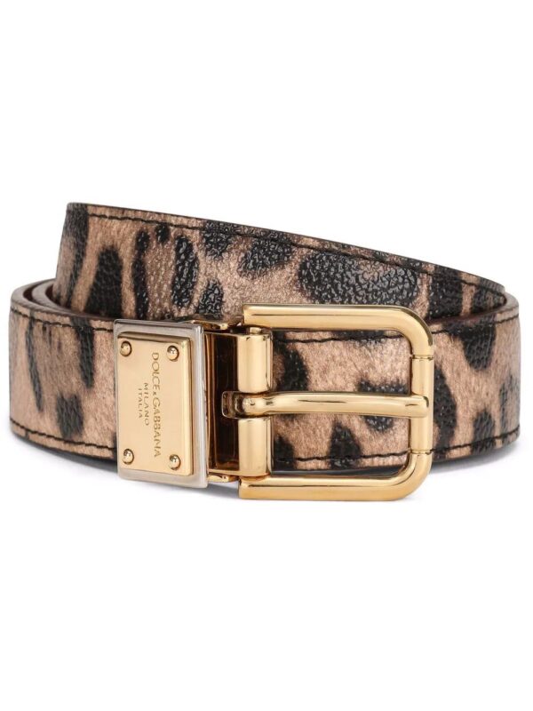 Dolce & Gabbana  leopard-print logo plaque belt
