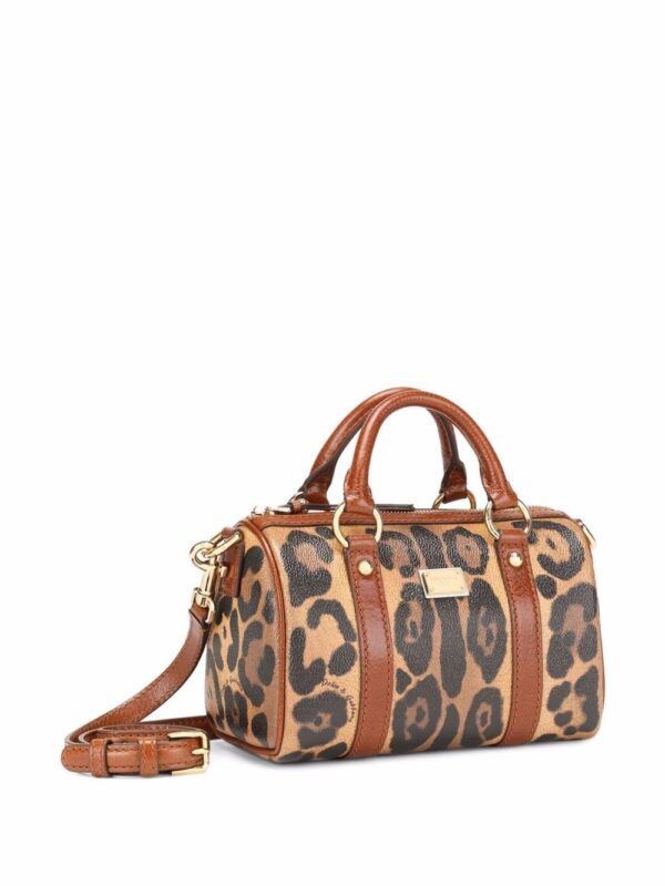 Dolce & Gabbana small Crespo leopard-print satchel bag - Image 4
