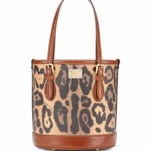 Dolce & Gabbana small Crespo leopard-print bucket bag