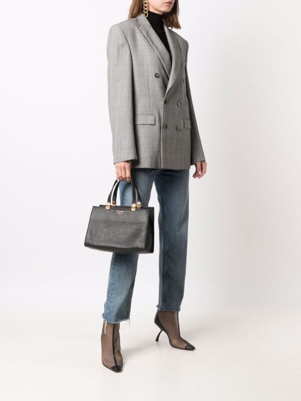 Emporio Armani logo-embossed pebbled tote bag - Image 2