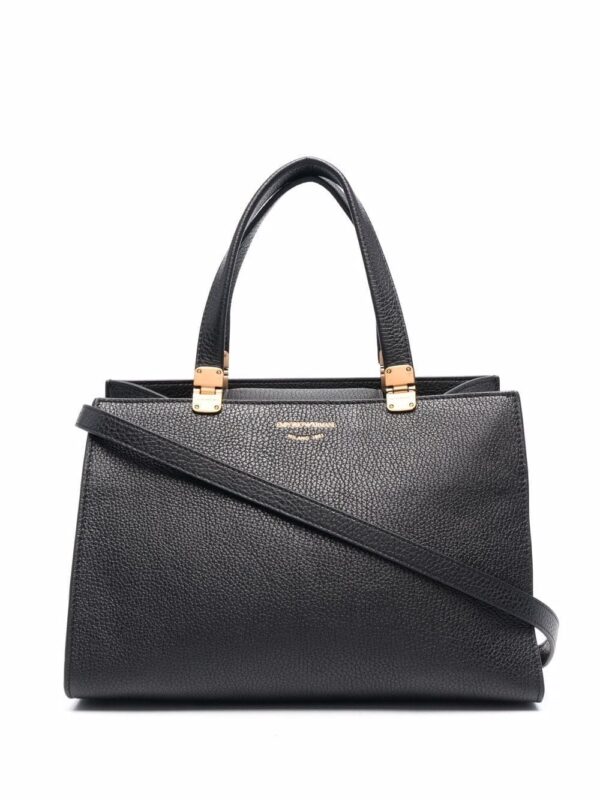 Emporio Armani logo-embossed pebbled tote bag