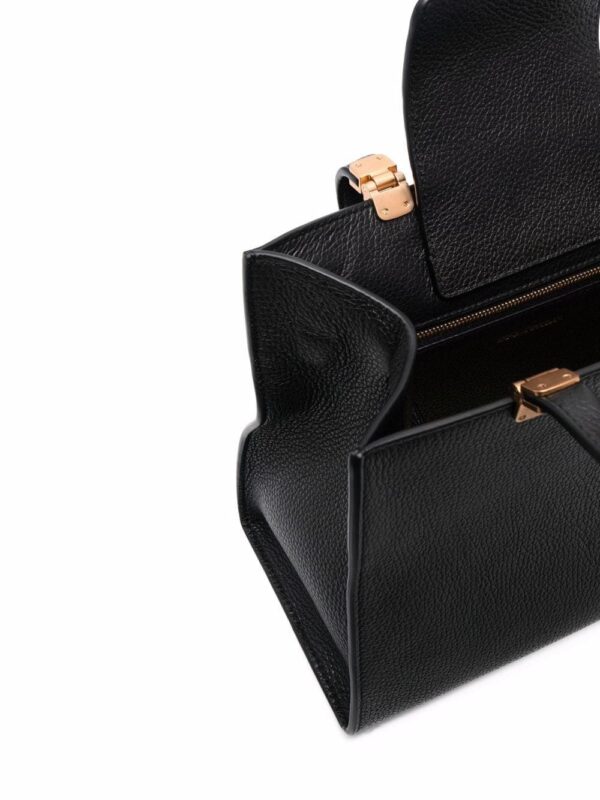Emporio Armani logo-embossed pebbled tote bag - Image 5