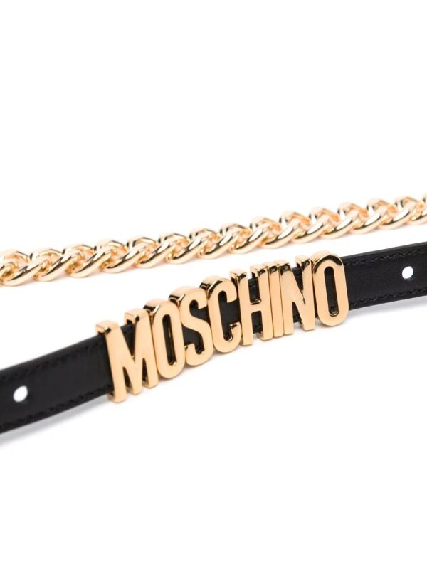 Moschino  logo-plaque leather belt - Image 2