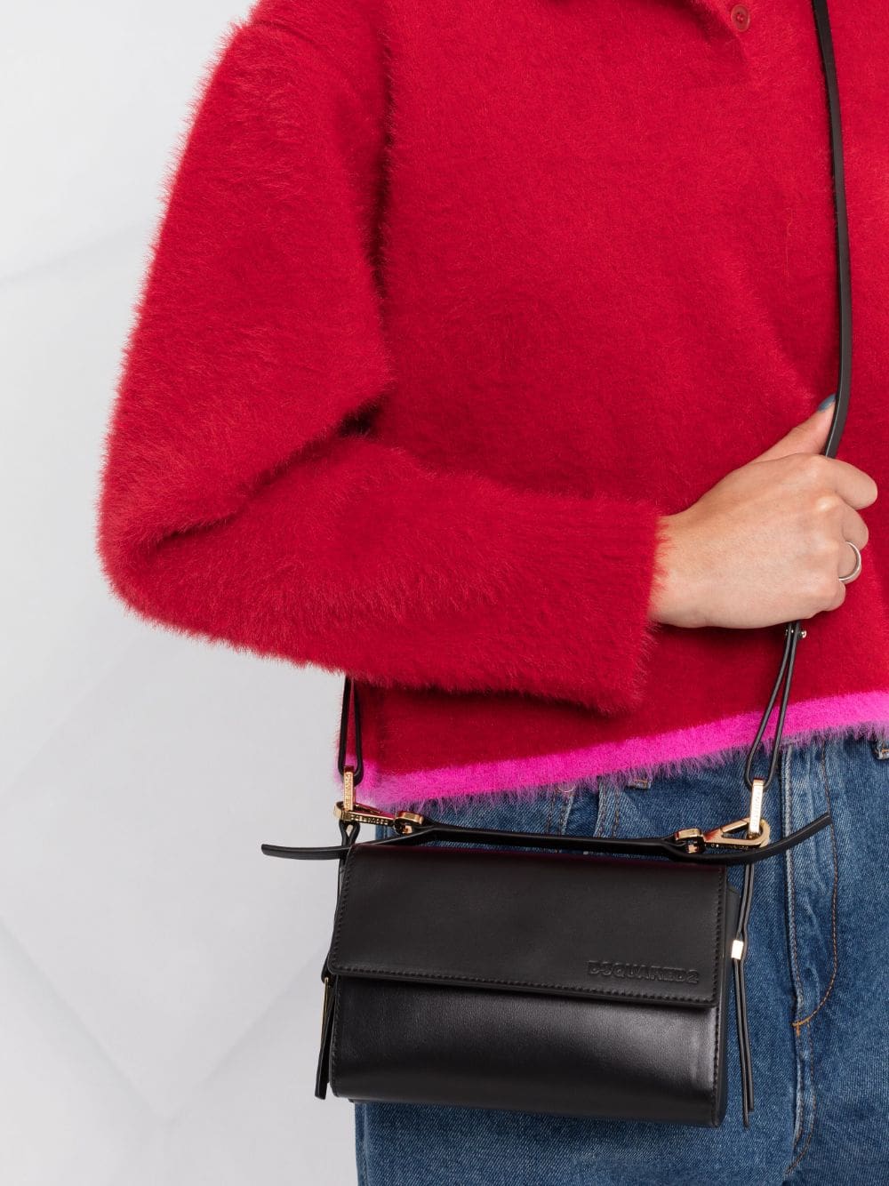 DSQUARED2 logo-charm leather shoulder bag - Image 3