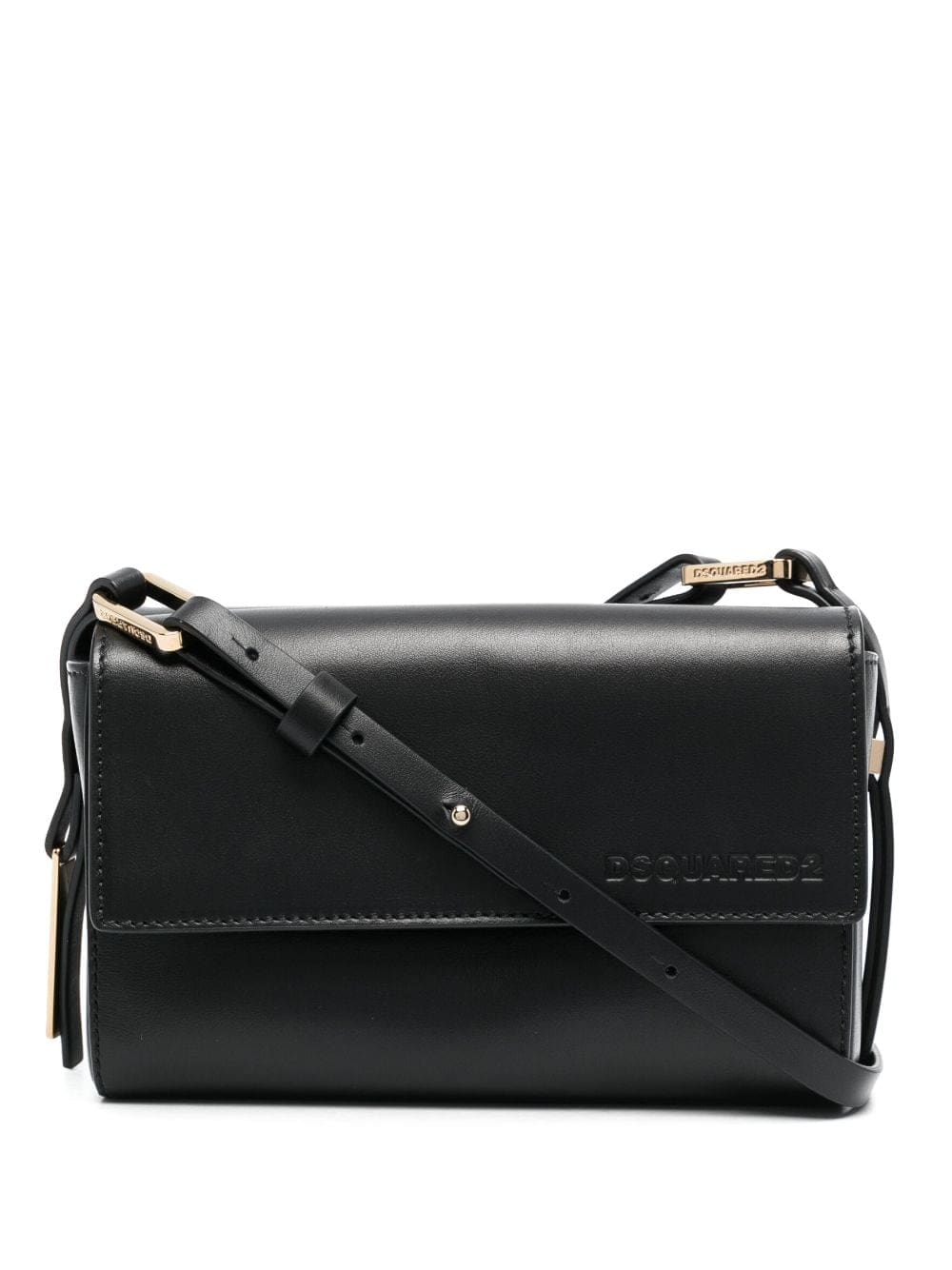 DSQUARED2 logo-charm leather shoulder bag